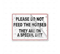 Cartel autoadhesivo de plástico acrílico con texto en inglés "Please Do Not Feed The Horses They Are On A Special Diet", para oficina, restaurantes, hoteles, supermercados, suministros de 15,2 x 20,3