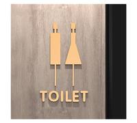 Cartel Baño Hombre Mujer Placa de señal de baño de Color negro y dorado, etiqueta adhesiva acrílica 3D for puerta de sala de lavado, soporte for Wc, tablero de señalización, decoración artística for e