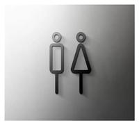 Cartel Baño Hombre Mujer Placa de señal de inodoro de Color negro, etiqueta adhesiva acrílica 3D for puerta de sala de lavado, soporte for Wc, tablero de señalización, arte, decoración del hogar for H