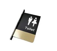 Cartel Baño Hombre Mujer Señal de puerta de doble cara, señal de recordatorio de baño montada en el lado, señalización de baño for hombres y mujeres, señalización de WC de Hotel(Color:Double-sided-01)