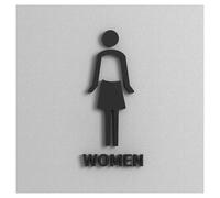 Cartel Baño Letrero de baño for hombres y mujeres personalizado creativo público Hotel Oficina(8,25x16cm (5MM thick))