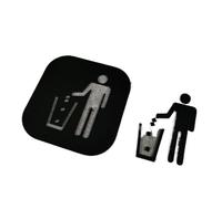 Cartel Baño Letreros for inodoros, inodoro en cuclillas, letrero recordatorio hueco, placa de puerta, recordatorios cálidos, indicadora, for baño(10,12cm x 12cm)