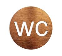 Cartel Baño Letreros personalizados for baño de todos los géneros, letrero for puerta inodoro, placas, tablero aluminio compuesto for WC, dorado y plateado(WC,14x14cm)