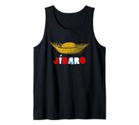 Cartel Boricua de Flor Maga Vibrante de Jibaro Pava puertorriqueña Camiseta sin Mangas