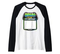 Cartel Bruh It's My 5th Birthday Party para mi Camiseta Gamer Gaming 5 Camiseta Manga Raglan