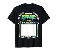 Cartel Bruh It's My 6th Birthday Party para mi Camiseta Gamer Gaming 6 Camiseta