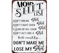 Cartel Chapa Placa Lista De Mierda De Mamá No Me Hagas Perder La Cabeza Rústico Letrero De Metal Divertido Pintura De Hierro Para Bar Garaje Patio S