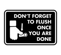 Cartel clásico enmarcado Don't forget to flush once you are done (negro) - Pequeño