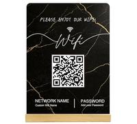 Cartel Código QR Acrílico Personalizado, Display Multi QR Personalizado para Escanear para Pagar, Redes Sociales, Cartel Contraseña WiFi Personalizados para Pequeña Empresa Café Restaurante Boutique