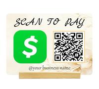 Cartel Código QR Acrílico Personalizado, Display Multi QR Personalizado para Escanear para Pagar, Redes Sociales, Cartel Contraseña WiFi Personalizados para Pequeña Empresa Café Restaurante Boutique