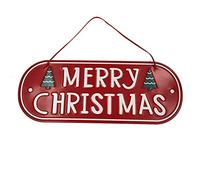 Cartel Colgante de Navidad Hierro Feliz Navidad Tablero MERRY CHRISTMAS Letrero de Puerta para Decoración de Fiesta de Navidad 30 * 24cm