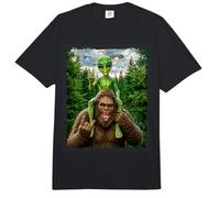 Cartel con Forma de Selfie de alienígena de Bigfoot, Peace & Rock on Hand y Divertido OVNI Comfort Colors Adult Heavyweight T-Shirt