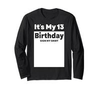 Cartel con Texto «Es mi cumpleaños número 13», mi Camisa, 13 años, niños y niñas Manga Larga