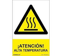 Cartel con tintas UV ¡Atención! Alta Temperatura SEKURECO