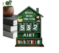 Cartel Contador de Libros,Seguidor de Lectura Manual de Madera Rústico Decorativo | Cartel de Lectura Decoración para Estantería | para Estante, Escritorio, Oficina y Sala