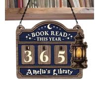 Cartel Contador de Libros,Tabla de Madera para Fijar Metas | Decoración de Pared con Contador de Libros Leídos - para Niños Adultos Maestros Adolescentes Lectores Biblioteca Dormitorio Estantería