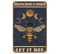 Cartel de 8 x 12 pulgadas con texto en inglés "Whisper Words Of Wisdom Let It Be Bees", póster de metal para amantes de las abejorros, para el hogar, novedoso póster de pared de café, letrero de metal