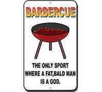 Cartel de advertencia con texto en inglés "The Only Sport Where A Fat Bald Man Is A God", arte de pared para interiores y exteriores, placa metálica de aluminio, 20,3 x 30,5 cm