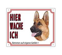 Nobby Placa de advertencia Perro pastor alemán marrón 250 x 200 mm
