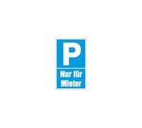 Cartel de advertencia"Parkplatz - Nur für Mieter" | 150 x 250 mm | azul/blanco | 1 pieza