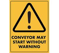 Cartel De Advertencia Precaución: El Transportador Puede Arrancar Sin Previo Aviso Duradero Cartel Disuasorio Resistente Placa Metálica para Cafetería Bar Decoración 20X30Cm