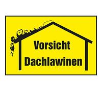 Cartel de advertencia"Vorsicht Dachlawinen" | 300 x 200 mm | amarillo/negro | 1 pieza