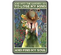 Cartel de aluminio con texto en inglés "Into The Garden I Go To Lose My Mind And Find My Soul Yard Office Farmhouse Metal Wall Art Decor Iron Painting for Home Decor Room Door Accessories Poster