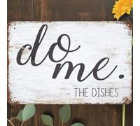 Cartel de aluminio de 20,3 x 30,48 cm con texto en inglés «Do Me The Dishes» para decoración de pared, «Please Clean Up Dishes After Yourself»