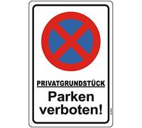 Cartel de aluminio reflectante de 30 x 20 cm, Señal Prohibido Aparcar, para Aparcamiento Privado