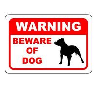 Cartel de aluminio resistente a Signuv de Inga Warning Beware Of Dog Pit Bull de 20 x 30 cm