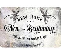 Cartel de aluminio rústico de libélula nuevo comienzo nuevos recuerdos antiguos de moda para café, decoración vintage, póster de arte de pared, póster de metal de 8 x 12 pulgadas