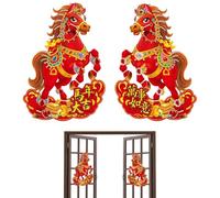 Cartel de Año Nuevo Chino 2026 - Decoración del Año del Caballo | Letrero de puerta chino New Yeār, decoración de pared de festival de primavera, decoraciones de puerta lunar Nеw Yeаr para patio
