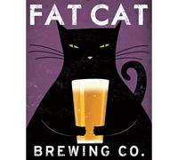 Cartel de anuncios de cerveza vintage de Cat Brewing No City Ryan Fowler, 11 x 14