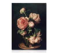 Cartel de arte de la pared de flores de peonía, grabado de flores de Moody 's, cartel de pintura estética de la Academia oscura, decoración de la Sala de estar del dormitorio 12x16 sin marco