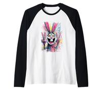 Cartel de Arte gráfico con diseño de Conejo, Doble Paz, Graffiti Pop Camiseta Manga Raglan