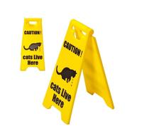 Cartel de atención de gato - Fantástico regalo impreso en señal de advertencia decorativa, aviso de seguridad mejorado, novedad mordaza exquisita señal de atención, cartel de gato de tarro