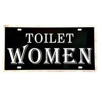 Cartel de Baño Mujeres - Diseño de Lata - Tamaño 30x15cm - Ideal para Bar - Pub - Cafetería - Señalización de Aseo - WC - Lavabo - Baño - Letrero - Aviso - Placa - Afiche - Cartel - Señal (2651-16)