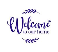 cartel de bienvenida a nuestra casa Pegatinas de tallado fino 64x81.9cm Pintura mural artística Azul oscuro