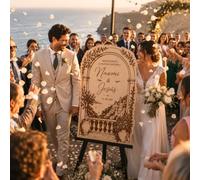 Cartel de Bienvenida Boda Personalizado de Madera | Cartel Original para Ceremonia en la Playa | Bienvenidos a Nuestra Boda en Madera