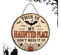 Cartel de bienvenida de Halloween decorativo, espeluznante retro, calabaza, espíritu,