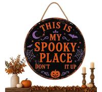 Cartel de bienvenida de Halloween decorativo, espeluznante retro, calabaza, espíritu,