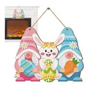 Cartel de bienvenida de Pascua, decoración para puertas de Pascua, signo de madera de Pascua, Bunny Spring Decor Wall Ornament Hangoble para ventana, mesa de comedor, interior, casa