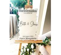 Cartel de Bienvenida para Boda de Metacrilato 60 x 40 cm, Carteles Personalizados para Comunión, Bautizos, Eventos Wedding Sign