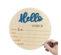 Cartel de bienvenida para niños, cartel de Hola niño para hospital | Cartel de anuncio de nacimiento de bebé de madera,Objetos de escena para fotos, cartel de madera con nombre de nacimiento de bamb