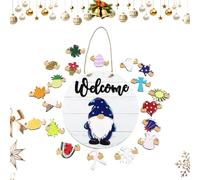 Cartel de bienvenida para puerta de entrada | Decoración del hogar - Cartel rústico de bienvenida para puerta de casa, para interior y exterior, casa de campo, salón, entrada, jardín, patio