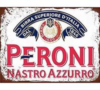 Cartel de cerveza Peroni Nastro Azzurro Lager para decoración de patio al aire libre, 20,3 x 30,5 cm