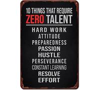 Cartel De Chapa 10 Cosas Que No Requieren Ningún Talento Retro Letrero De Estaño Vintage Placa Metalica Decoración Tin Sign para Baño Restaurante Garaje 20X30CM