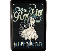 Cartel de chapa 15 x 21 cm Elvis Presley Rockin Funny Alemán MJ 155