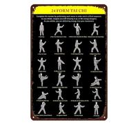 Cartel De Chapa 24 Formas Tai Chi Estilo Yang Tradicional Rústico Forma Corta Letrero De Estaño Novedad Pared Muestra Regalos Tin Sign para Baño Garaje Restaurante 20X30CM