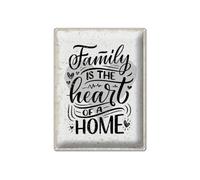 Cartel de chapa, 40 x 30 cm, diseño de familia is the heart of a home DekoNo7